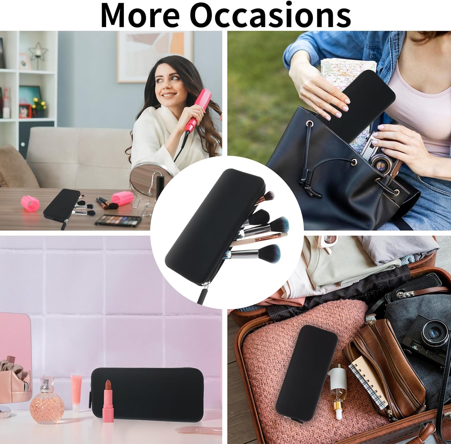 Pochette zippée pour pinceaux de maquillage : le rangement idéal pour femmes, pratique et élégant – Image 3