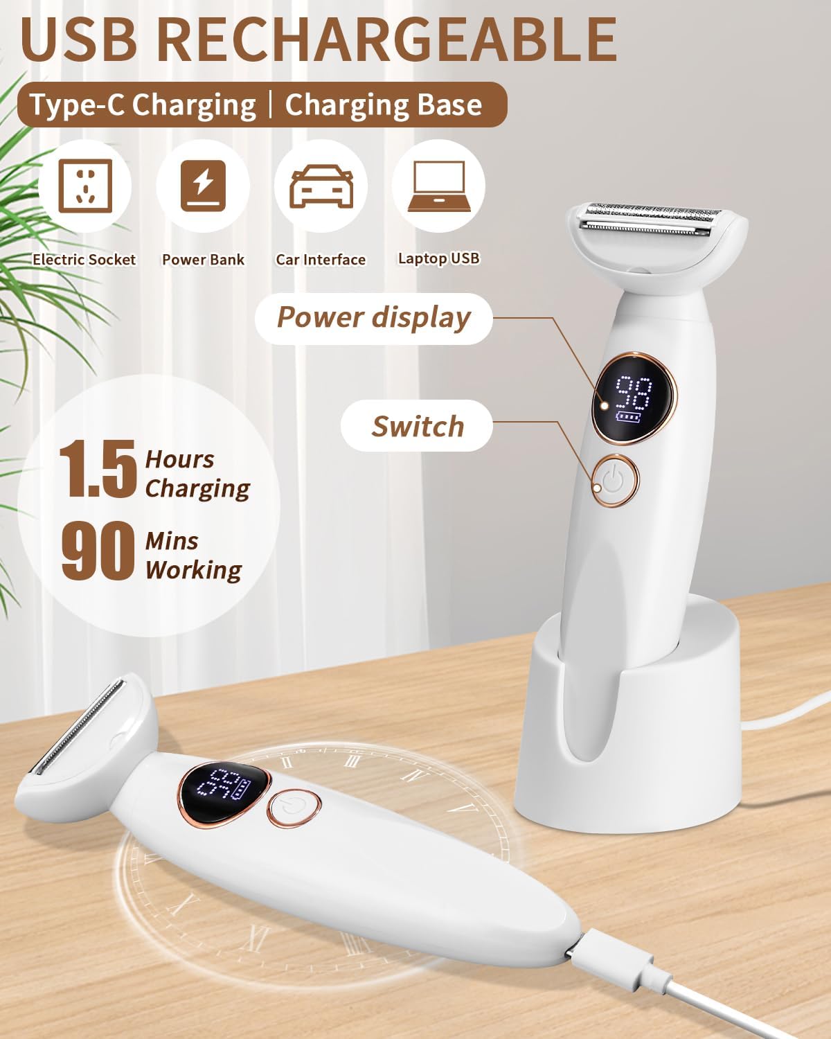 Rasoir électrique femme 5 en 1 : la tondeuse idéale pour un soin intime complet – Image 3
