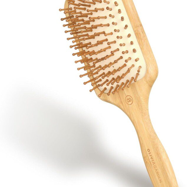 Brosse en bambou écologique : démêlage en douceur et massage du cuir chevelu pour les cheveux sensibles