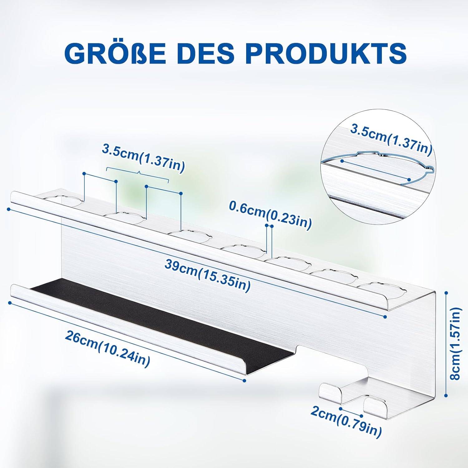 Support mural sans perçage pour sèche-cheveux et fer à lisser : l’accessoire 7 en 1 idéal pour votre salle de bain – Image 2