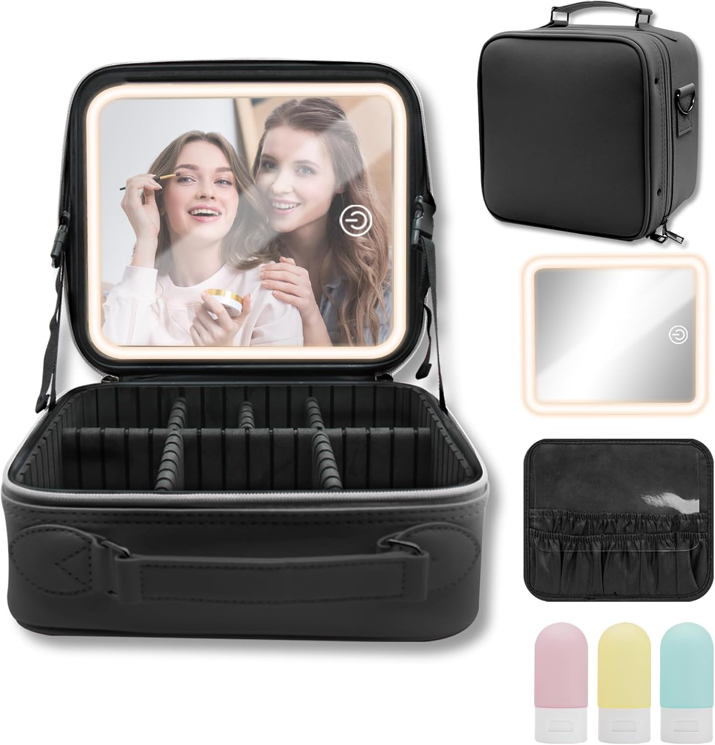Trousse de maquillage professionnelle avec miroir LED : l'organisateur cosmétique idéal pour les femmes en déplacement