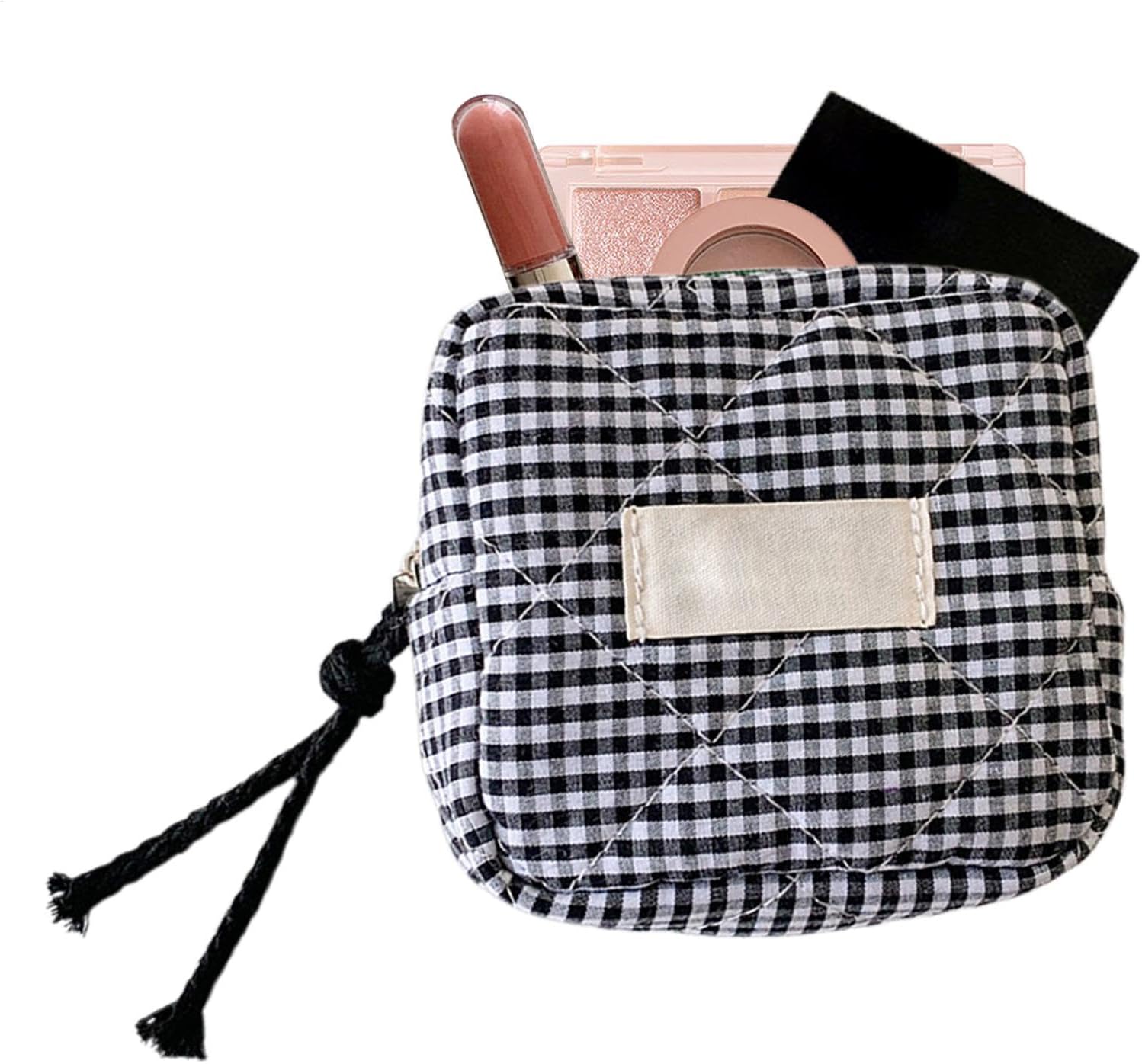 Petite trousse de maquillage : un sac cosmétique noir pratique pour les voyages et le quotidien