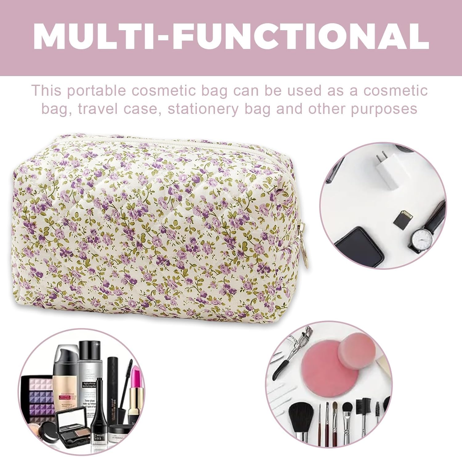 Trousse de maquillage matelassée : élégance et grande capacité pour les passionnées de beauté – Image 4