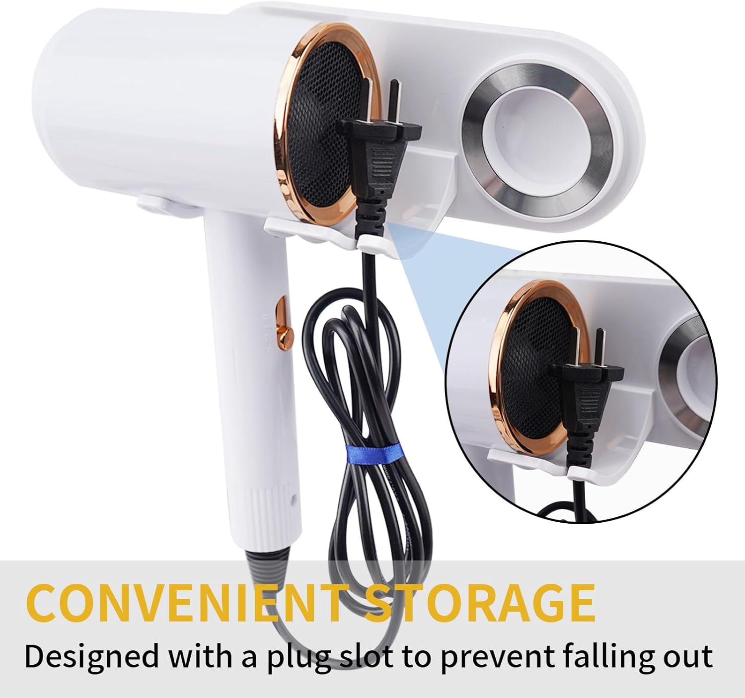 Support pour sèche-cheveux magnétique : une solution élégante et pratique pour tous Optimisez votre espace avec le porte-sèche-cheveux mural sans perçage, idéal pour un rangement soigné et rapide – Image 3