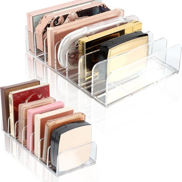 Rangement Élégant pour Palettes de Maquillage Organisateur 2 Pièces avec 7 Compartiments
