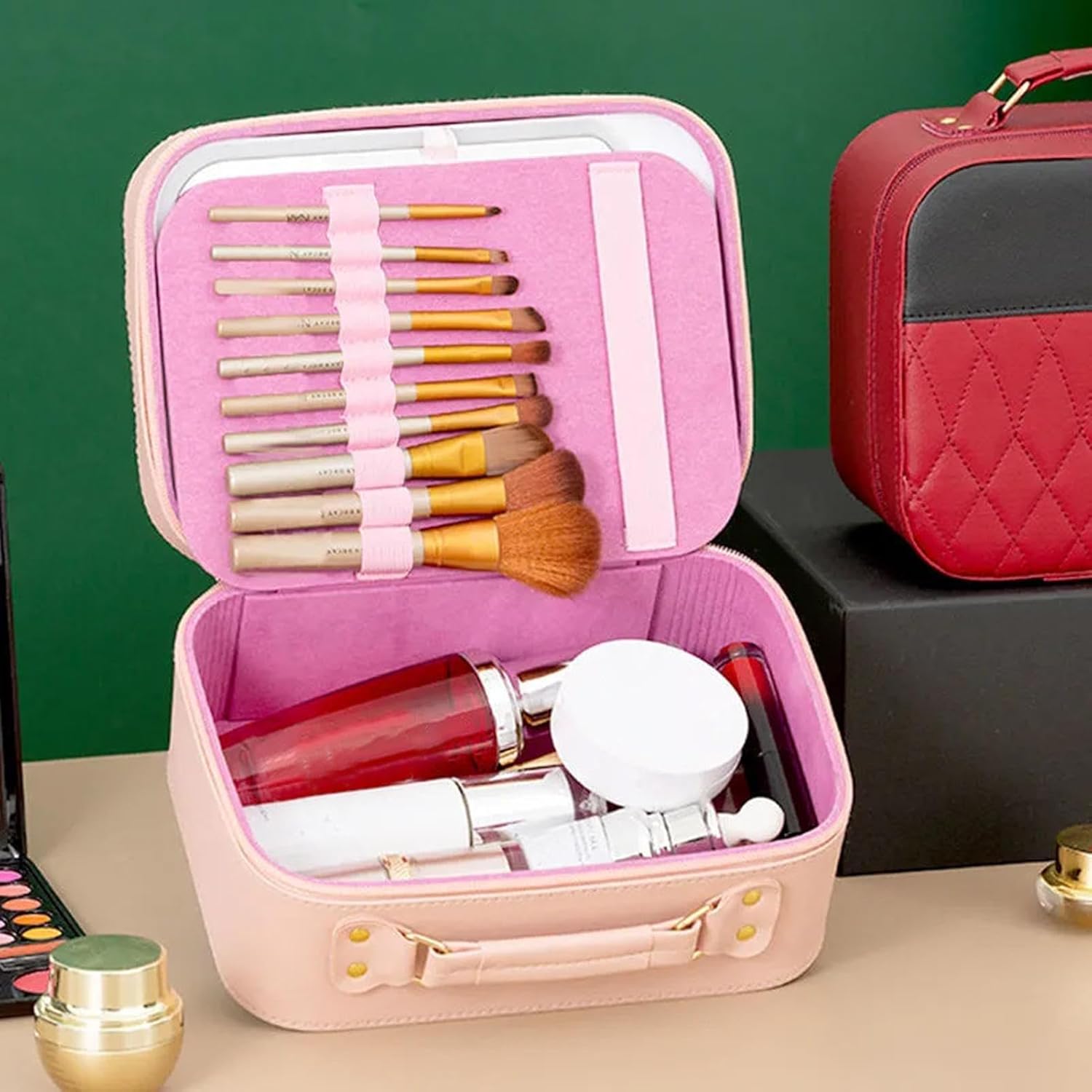 Trousse de maquillage étanche avec miroir et lumière : la solution idéale pour les passionnées de cosmétiques en voyage – Image 9