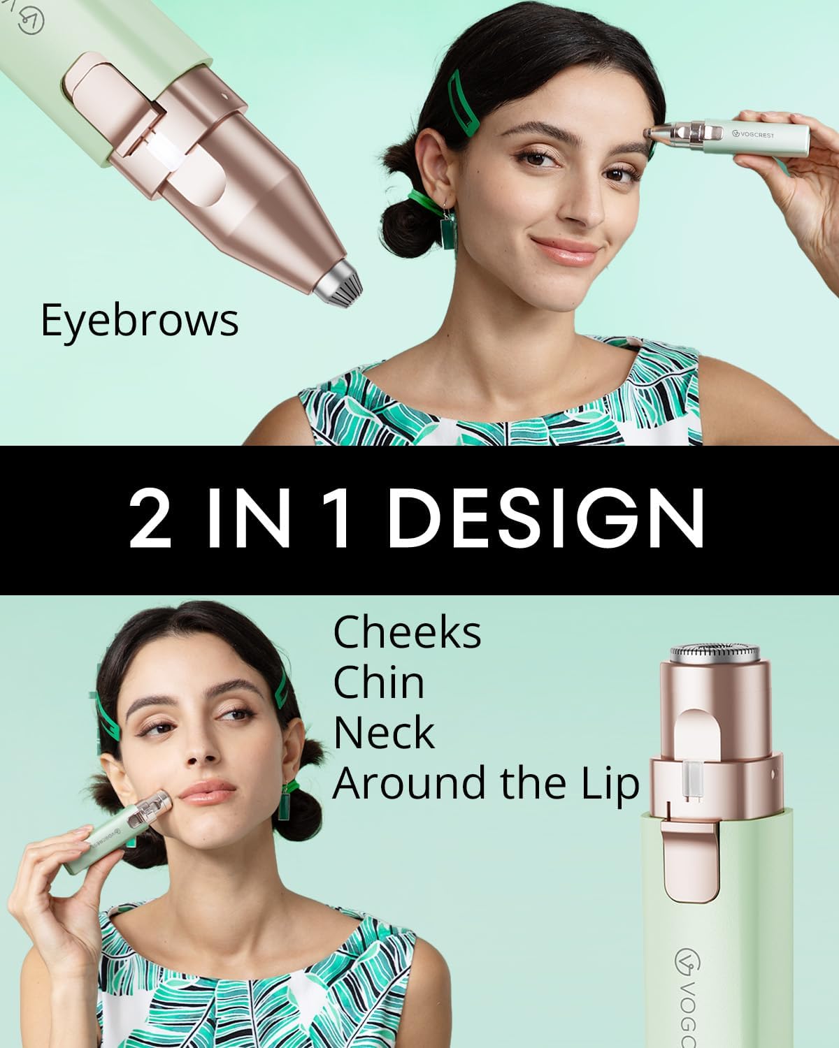 Tondeuse à cheveux 2 en 1 : l'outil rechargeable idéal pour femmes, avec lumière LED pour un style impeccable – Image 2