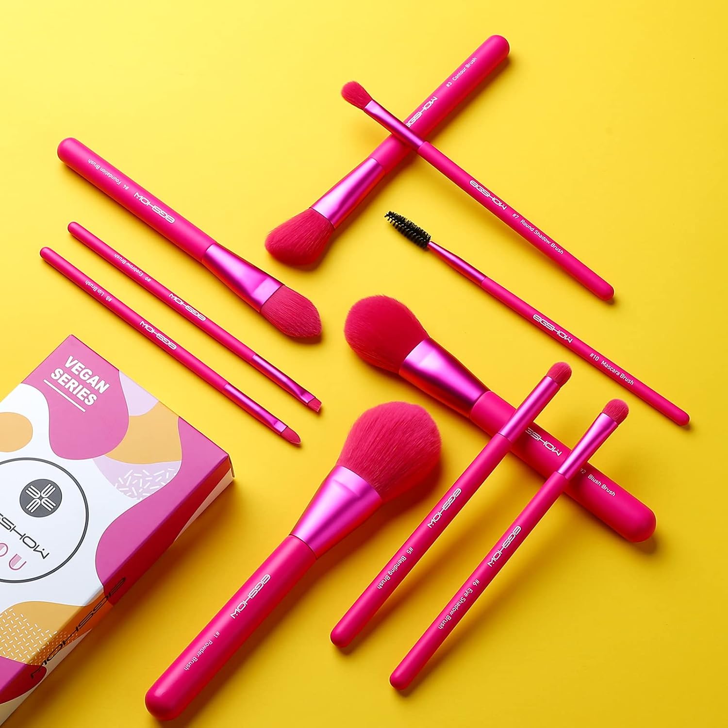 Set de pinceaux de maquillage pour un teint parfait : 10 accessoires en nanofibres pour estomper fond de teint, poudre et contours avec élégance – Image 6