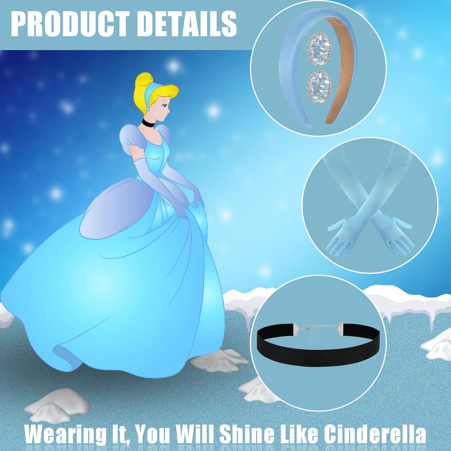 Costumes de princesse pour femme et fille : lot de 4 ensembles féeriques pour un carnaval inoubliable – Image 3
