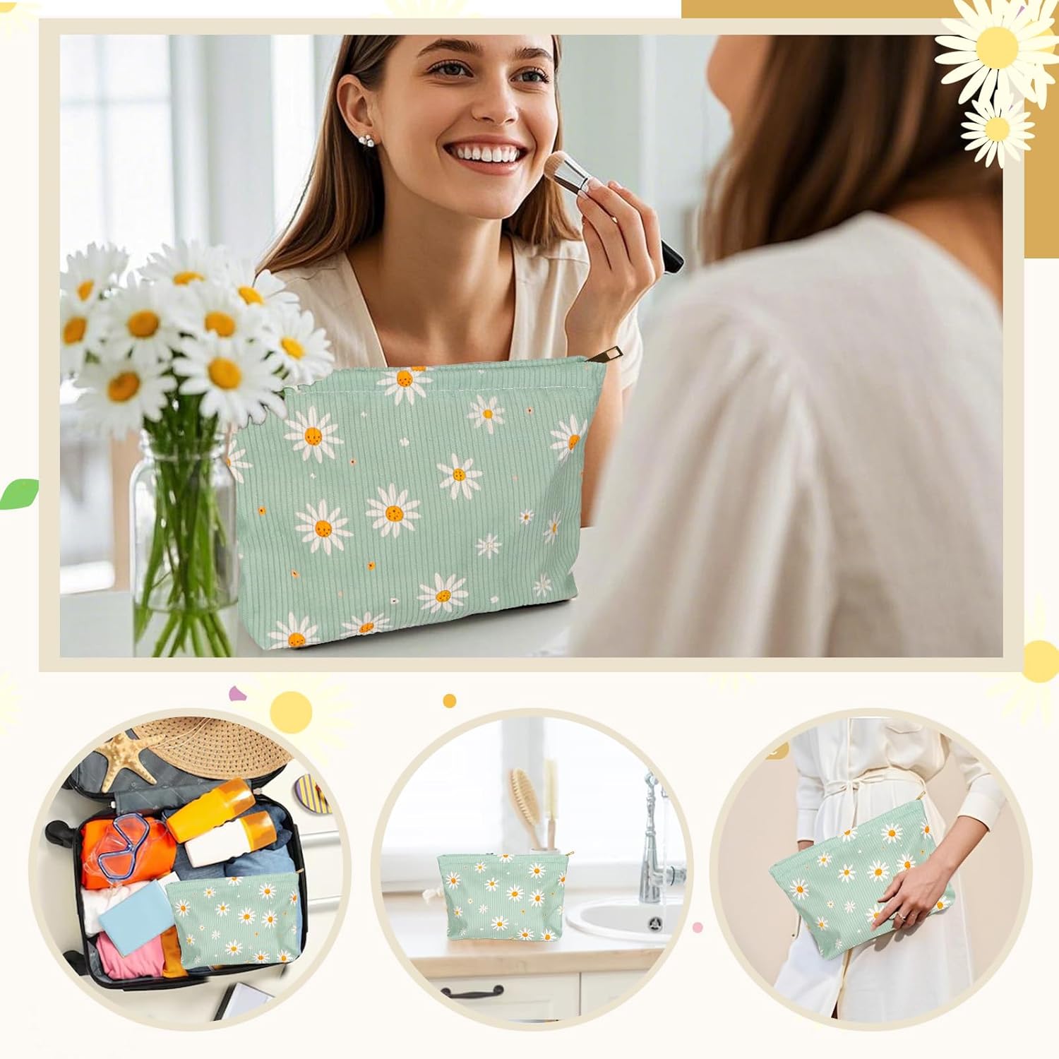 Trousse de toilette en velours côtelé : le compagnon chic et pratique pour femme et fille en voyage – Image 5