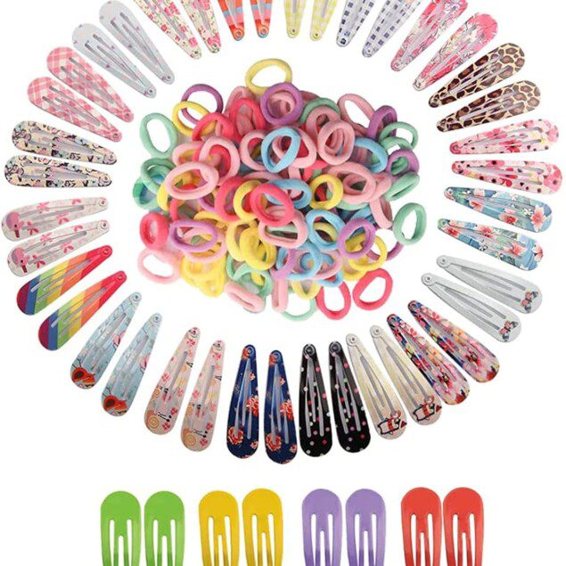 Set de coiffure pour enfants : 148 pièces d'accessoires colorés pour sublimer les cheveux de votre petite