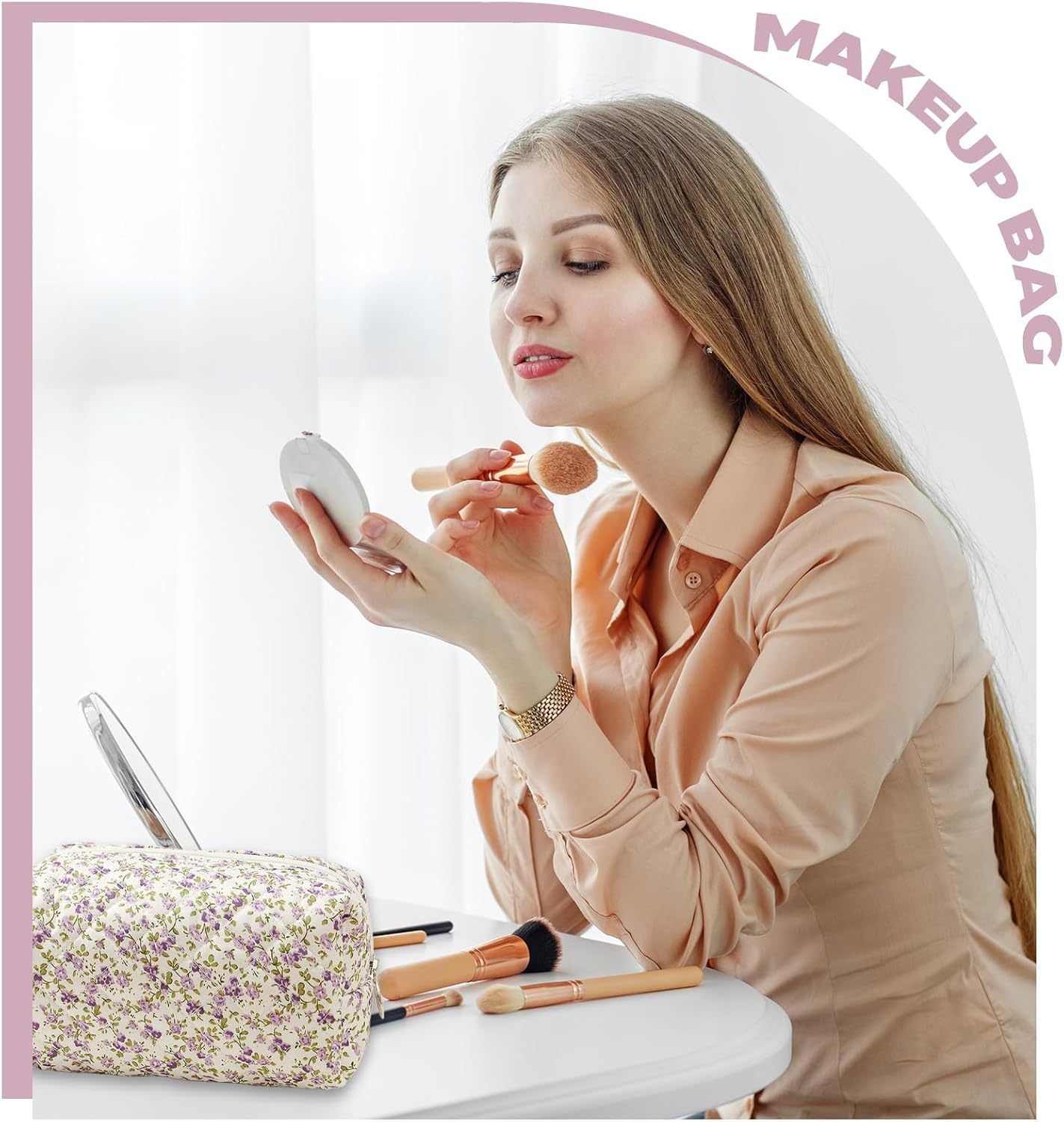 Trousse de maquillage matelassée : élégance et grande capacité pour les passionnées de beauté – Image 6