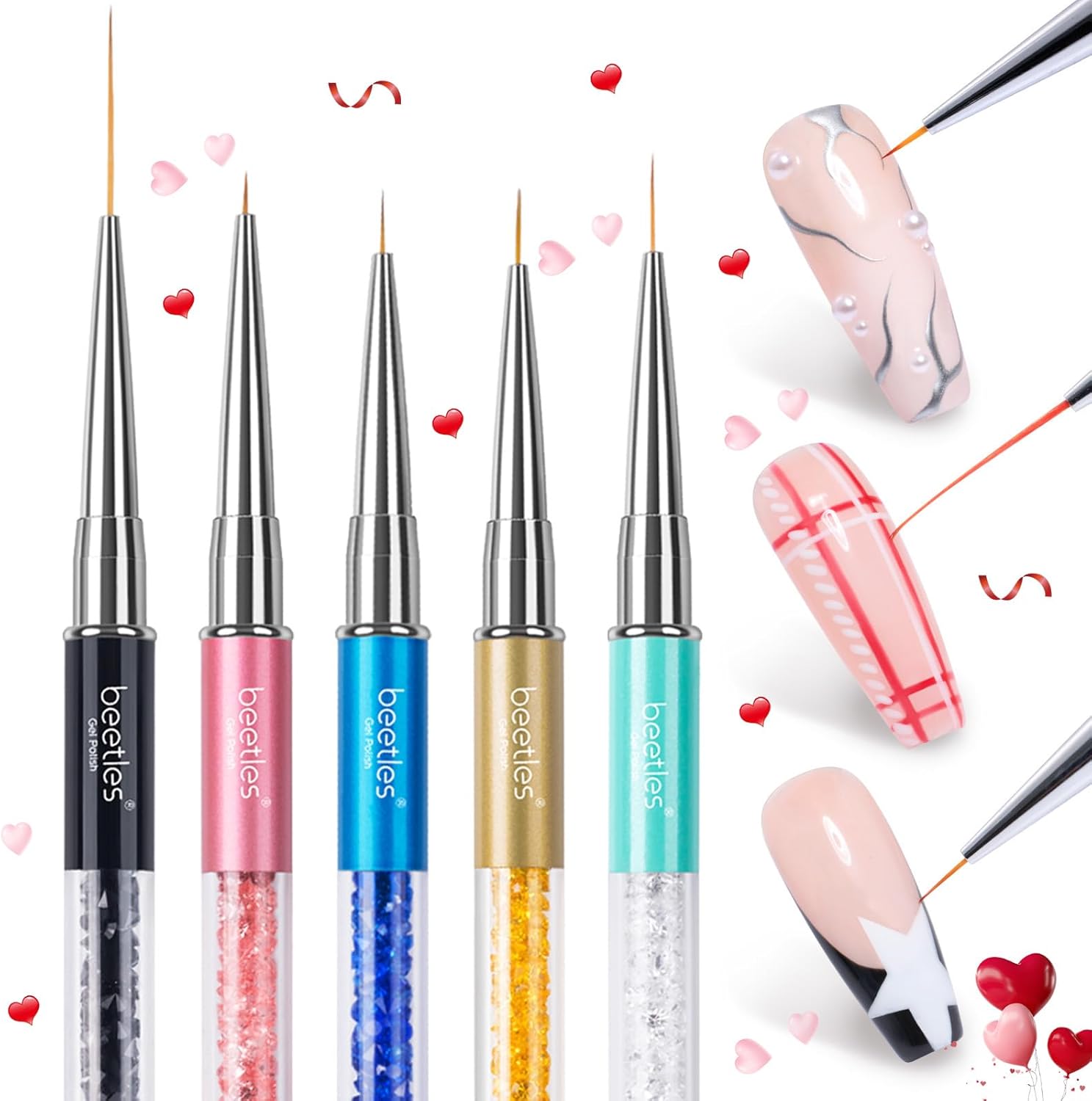 Pinceaux à ongles pour nail art : kit complet de 5 pièces pour des créations élégantes et précises – Image 8