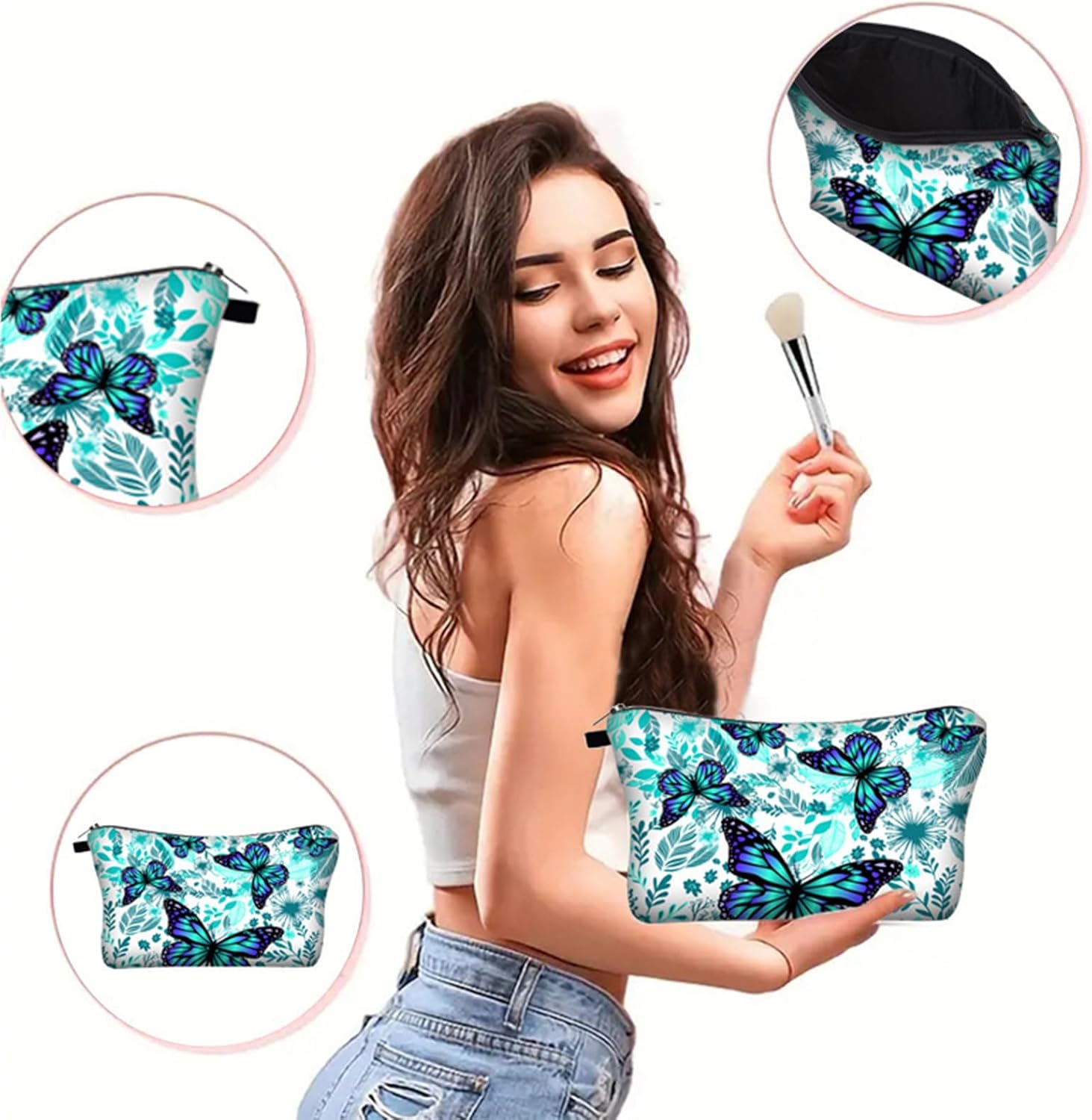 Trousse de toilette femme : élégante trousse de maquillage en papillon pour un voyage pratique et stylé – Image 2