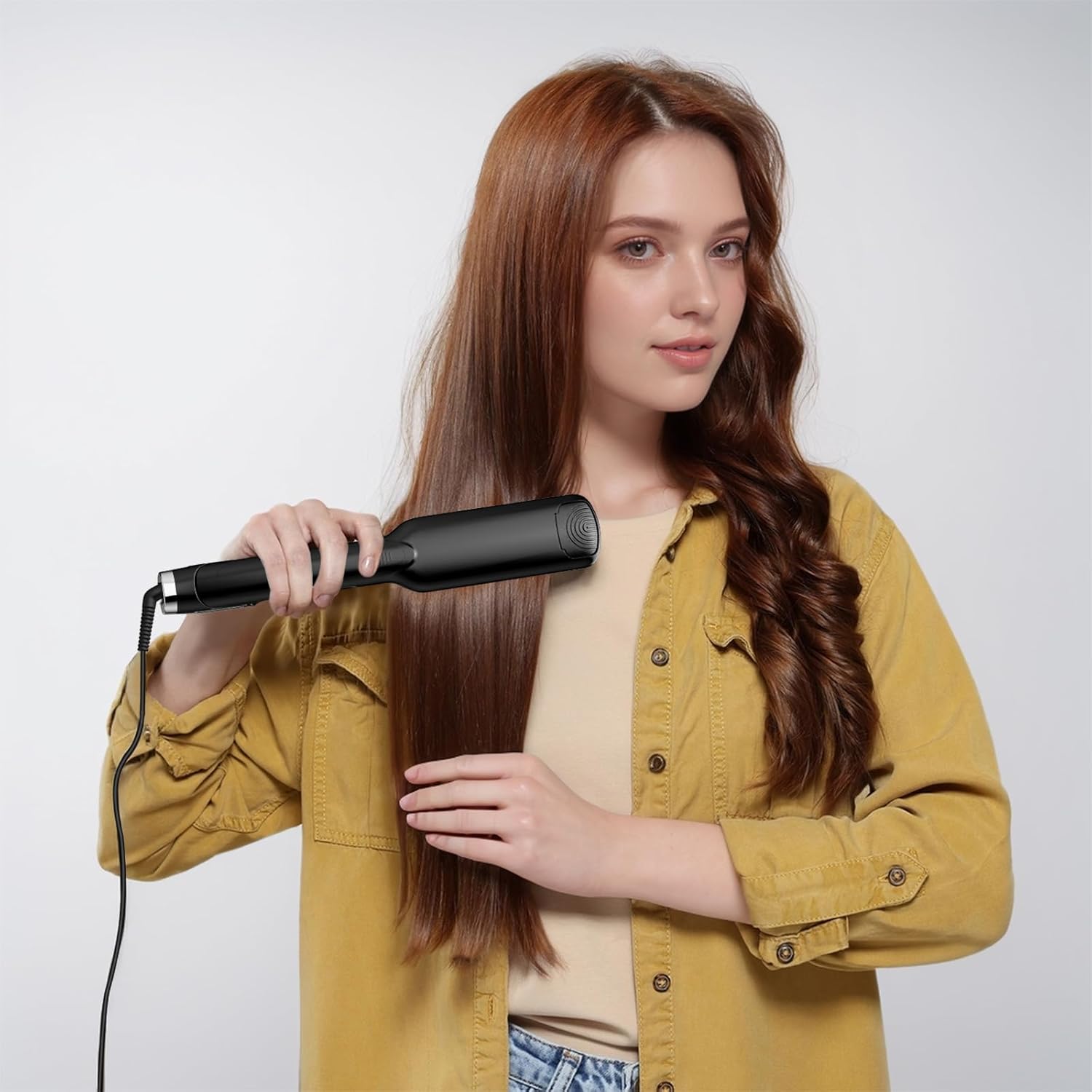 Lisseur plaque large de 44mm : l'outil idéal pour des cheveux sublimes en un temps record Chauffage rapide en 30 secondes et 6 niveaux de température pour tous les types de cheveux – Image 7