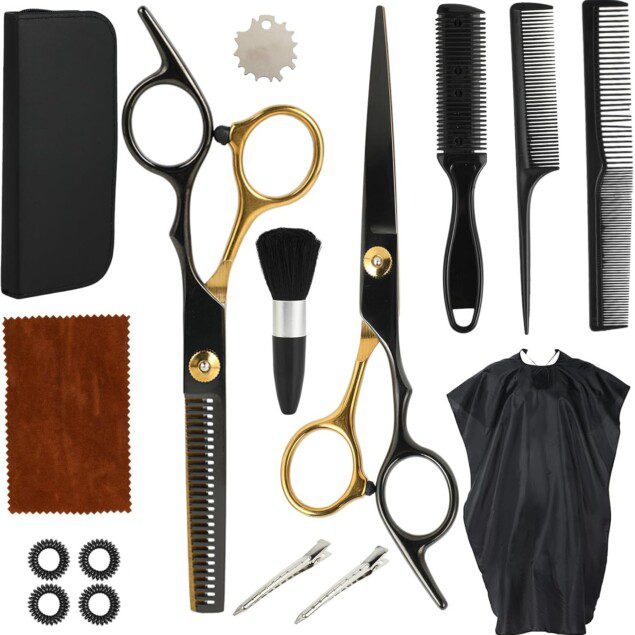 Ciseaux de coiffure professionnels : lot de 16 paires pour un service impeccable chez les femmes, hommes et enfants