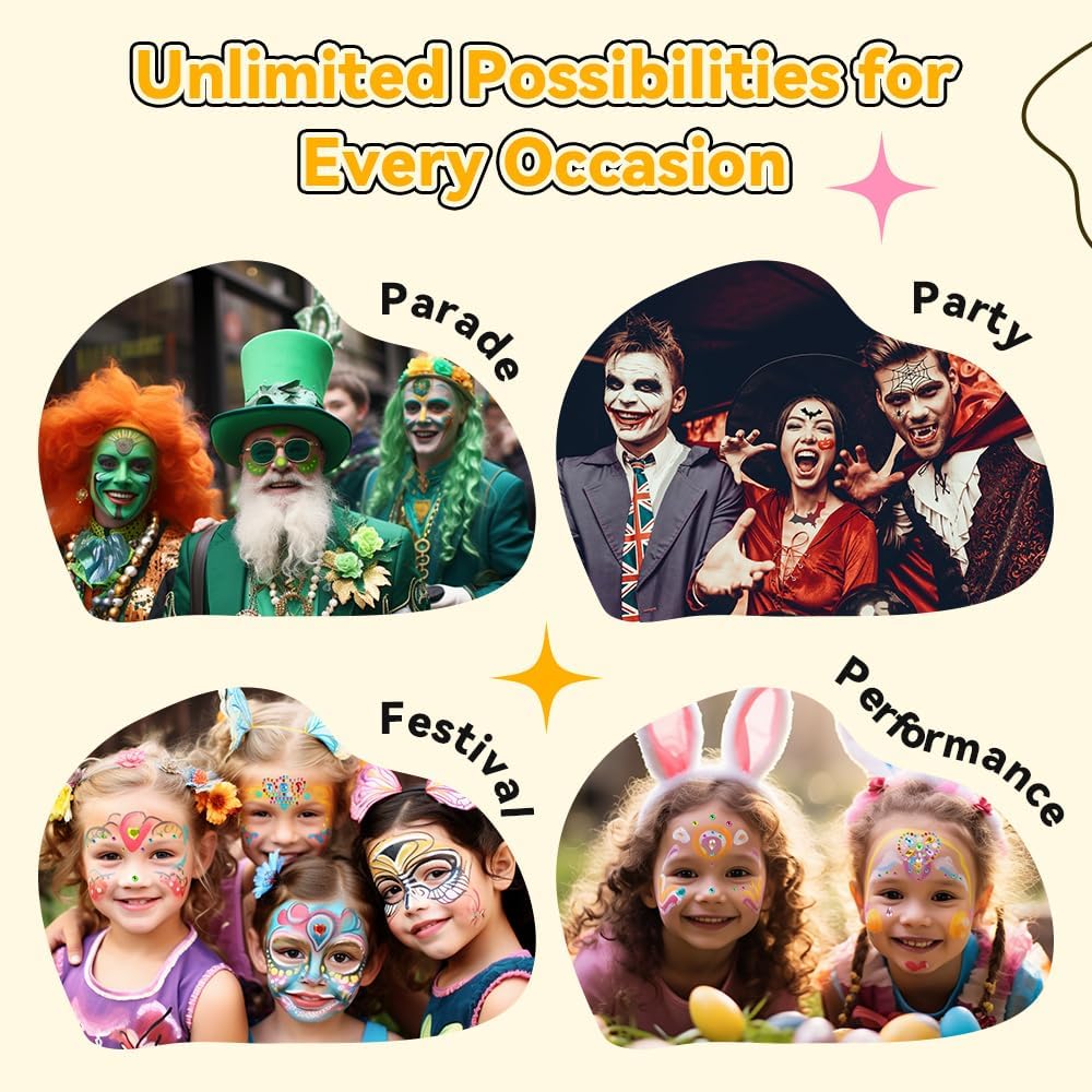 Palette de maquillage pour enfant : 26 couleurs vibrantes pour des fêtes inoubliables comme le carnaval, Halloween et Noël – Image 6