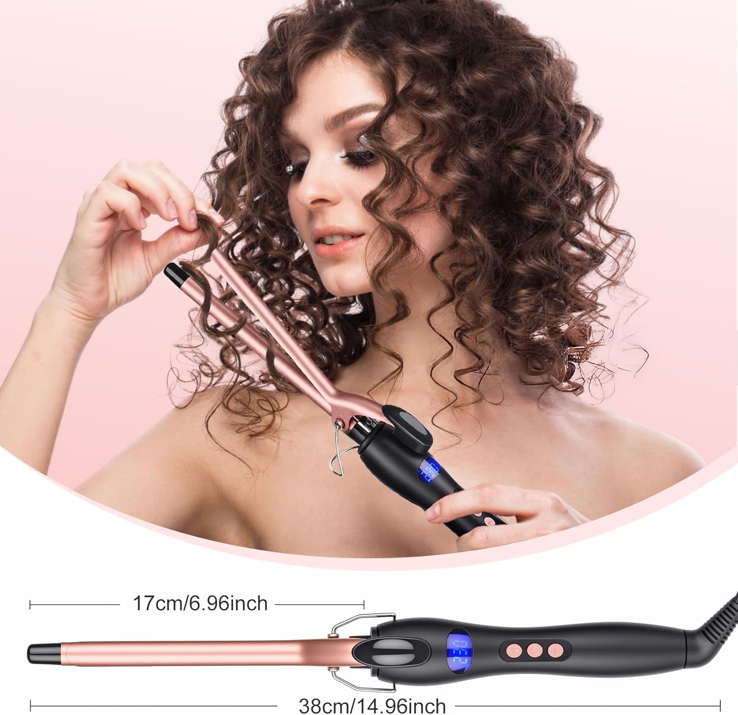 Boucleur à cheveux 13 mm : fer à boucler à pince pour ondulations naturelles et élégantes Chauffage homogène avec écran LCD 130-210°C, idéal pour tous types de cheveux – Image 4