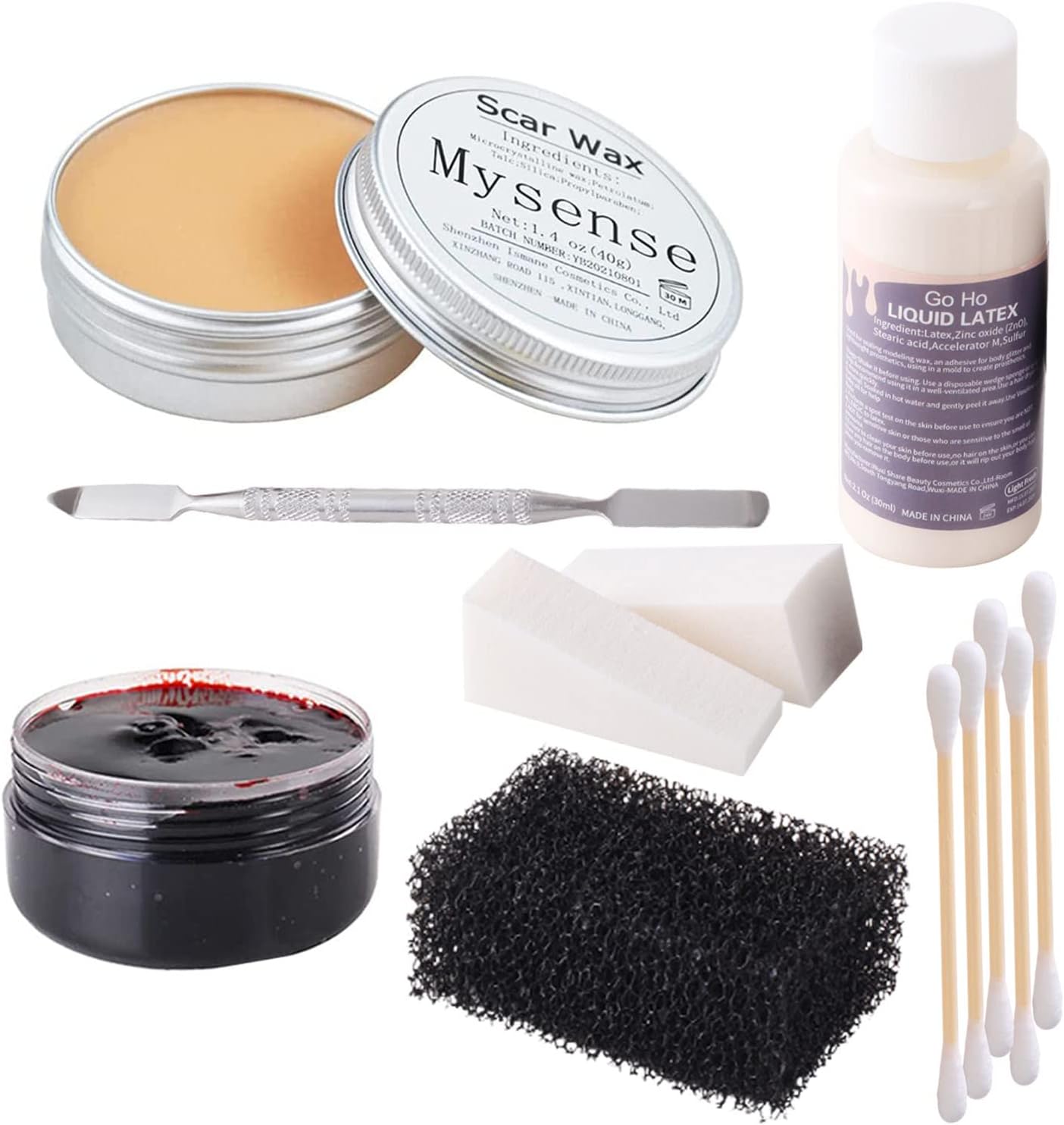 Kit de maquillage liquide en latex pour faux cicatrices et brûlures : créez des effets réalistes avec gel de sang coagulé et accessoires
