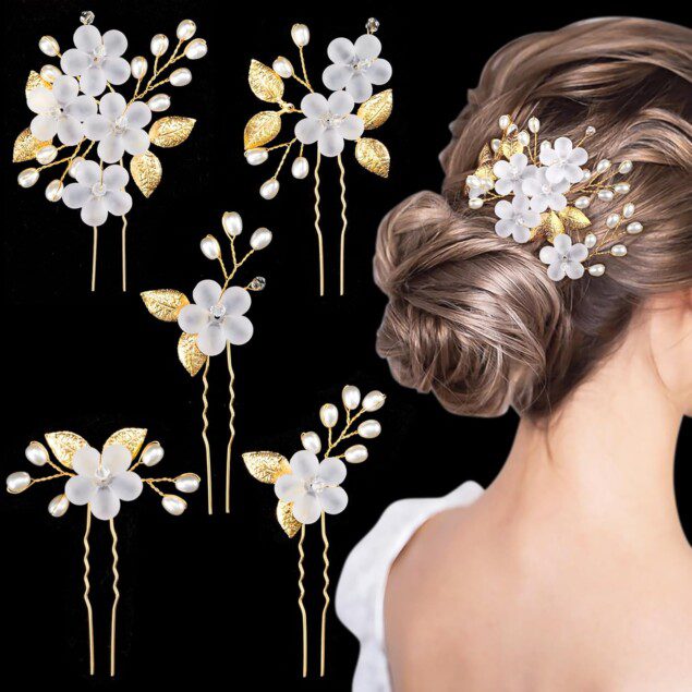 Épingle à cheveux en perles et strass : l'accessoire glamour pour sublimer votre coiffure de mariage ou d'anniversaire