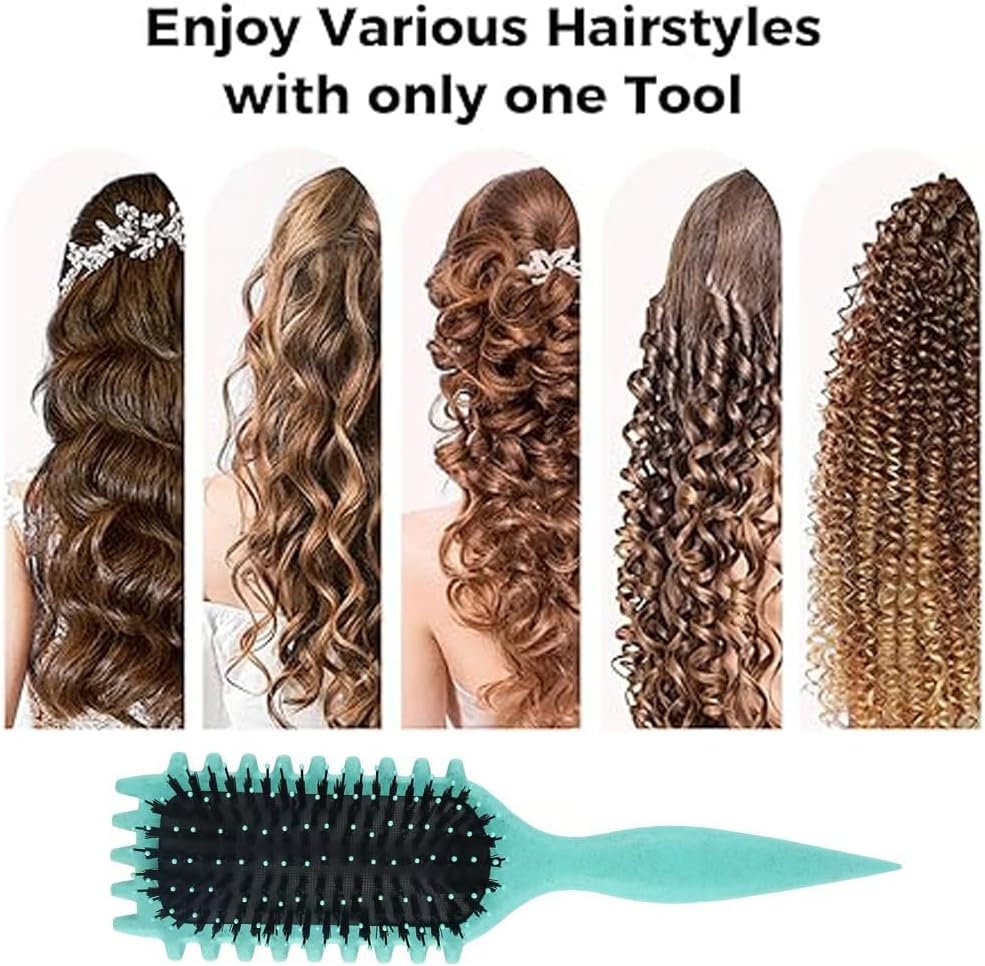Brosse à cheveux bouclés : l'outil essentiel pour peigner et façonner vos boucles avec élégance Brosse de coiffage en poils de sanglier, idéale pour hommes et femmes souhaitant définir leurs boucles – Image 6