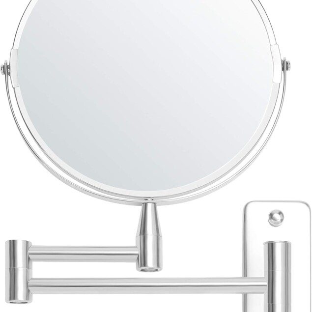 Miroir grossissant mural extensible et pivotant à 360° : l’accessoire indispensable pour un maquillage parfait et un rasage précis