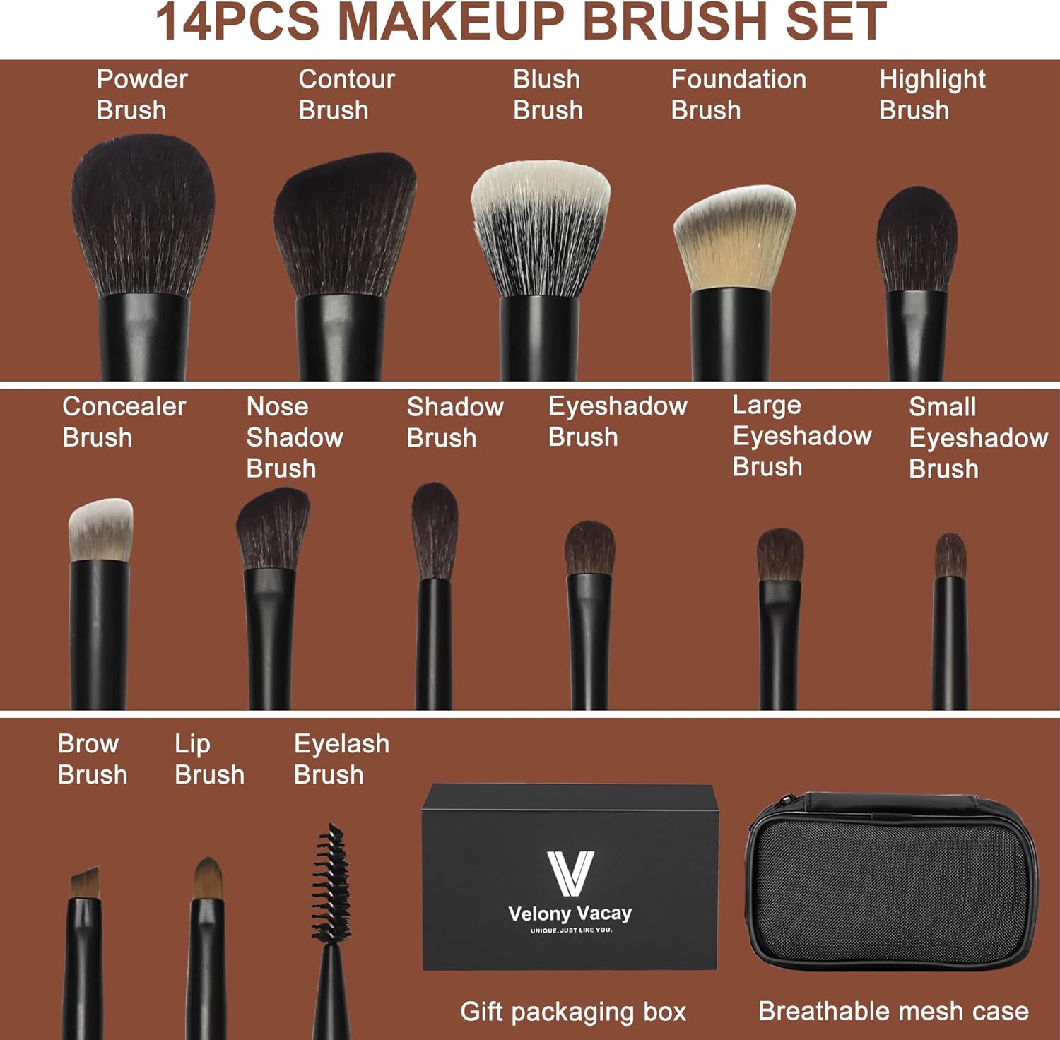 Mini pinceaux de maquillage de voyage : lot de 14 outils essentiels pour un teint parfait et un maquillage impeccable – Image 3