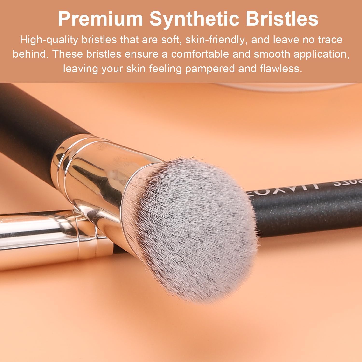 Pinceau biseauté pour fond de teint : l'outil idéal pour un teint parfait et naturel Pinceau kabuki synthétique pour les passionnés de maquillage, idéal pour le mélange et le polissage de vos cosmétiques liquides, crèmes et poudres – Image 2