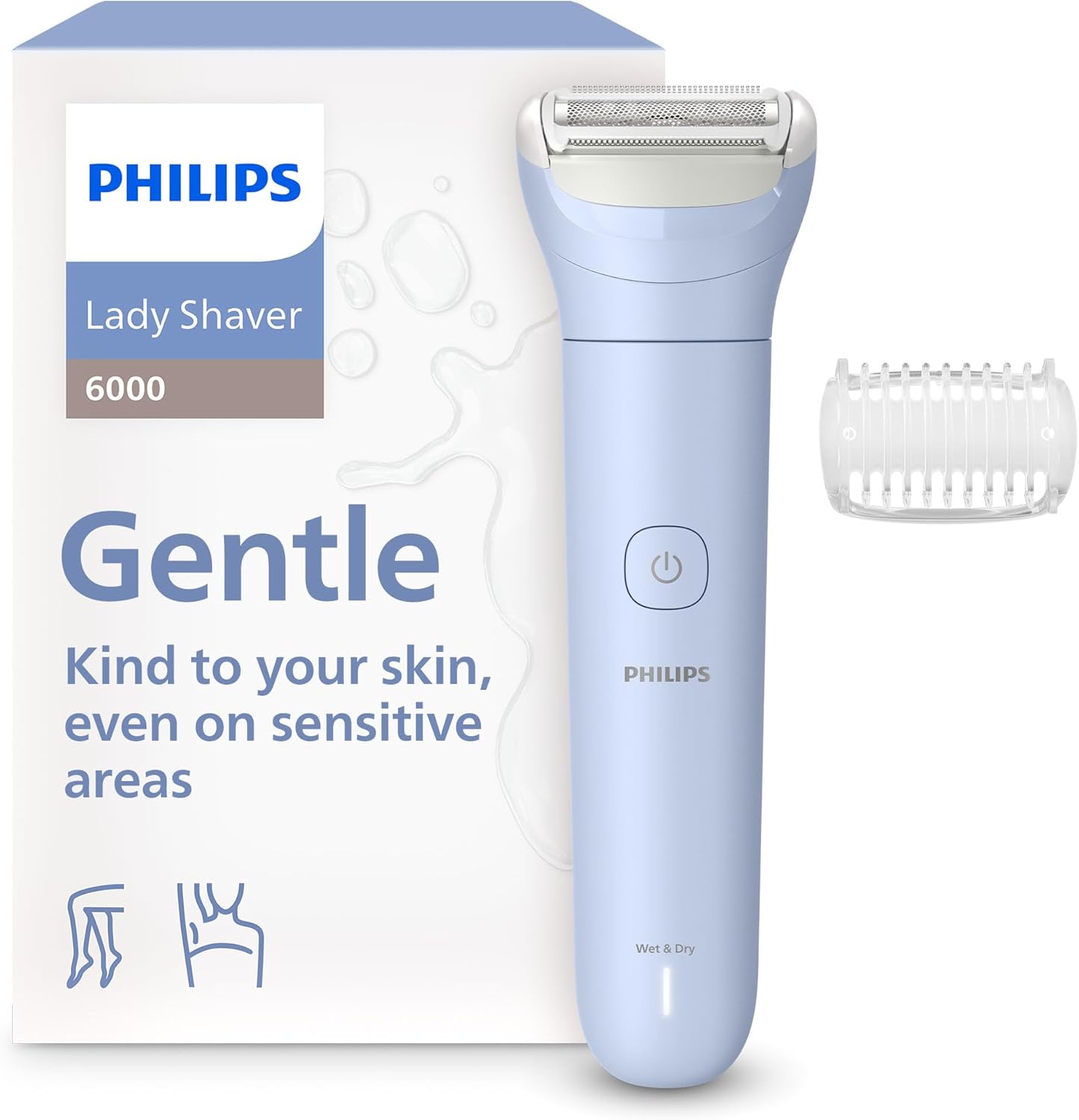 Philips Lady Shaver 6000 - Rasoir Électrique Femme pour Peau Douce