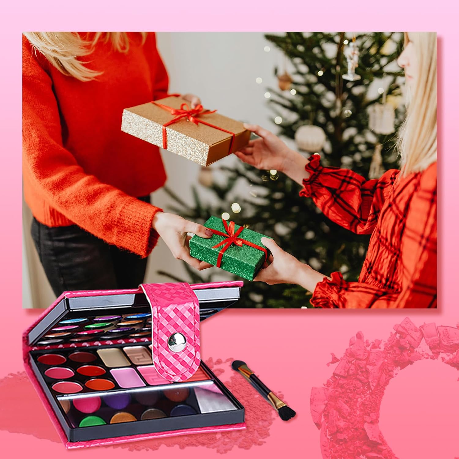 Palette fard à paupière pour femme : sublimez votre regard avec 32 couleurs éclatantes et un kit complet de maquillage – Image 9
