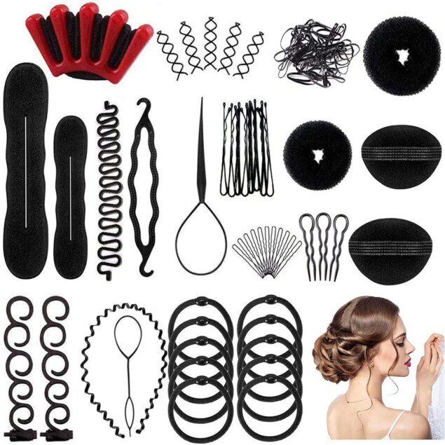 Kit de coiffure complet : 25 outils d'accessoires élégants pour femmes et filles Transformez vos cheveux avec des styles variés grâce à notre kit d’accessoires pratiques