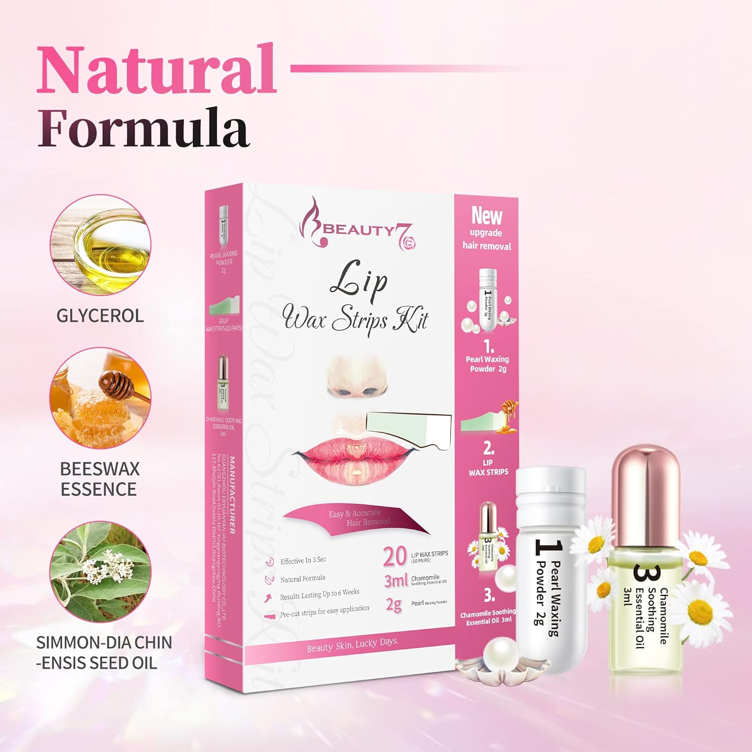 Bandes de cire froide dépilatoire pour les femmes : épilation efficace de la lèvre supérieure avec ingrédients apaisants – Image 4