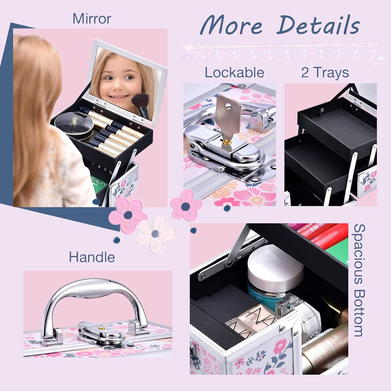 Coffret rangement à maquillage élégant pour les passionnées de beauté : l'organisateur idéal avec miroir intégré – Image 4