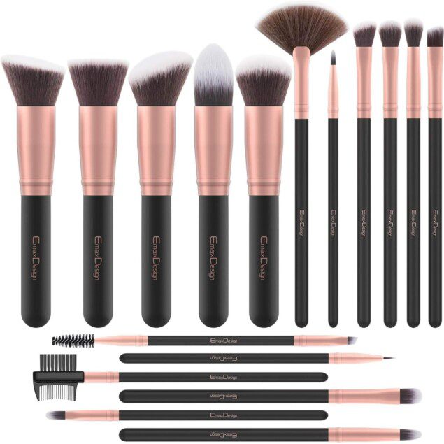 Pinceaux de maquillage professionnel : kit de 17 pièces pour un teint parfait  Découvrez notre kit de pinceaux de maquillage en or rose, spécialement conçu pour les passionnés de beauté. Parfait pour appliquer liquides, poudres et crèmes, ce set vous promet un résultat impeccable et un fini professionnel à chaque utilisation.