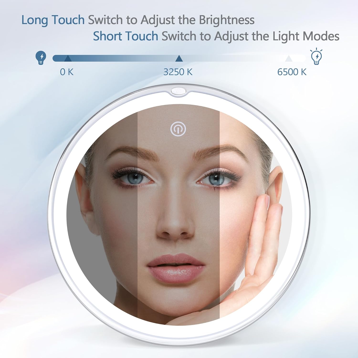 Miroir de maquillage grossissant 30X pour un maquillage parfait : lumière ajustable et 3 modes de couleurs pour sublimer votre beauté – Image 4