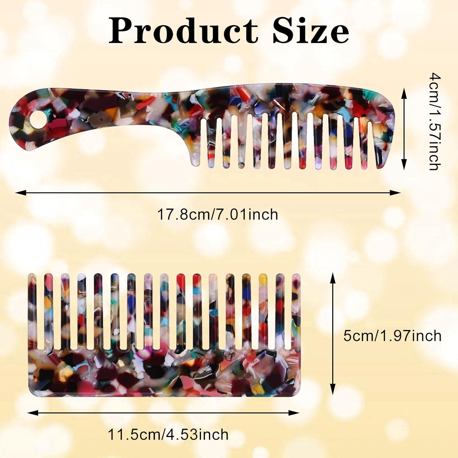 Peignes à dents larges : le duo idéal pour cheveux bouclés, longs et épais Offrez à vos cheveux ondulés un démêlage doux et efficace avec ce lot de 2 peignes en acétate de cellulose – Image 4