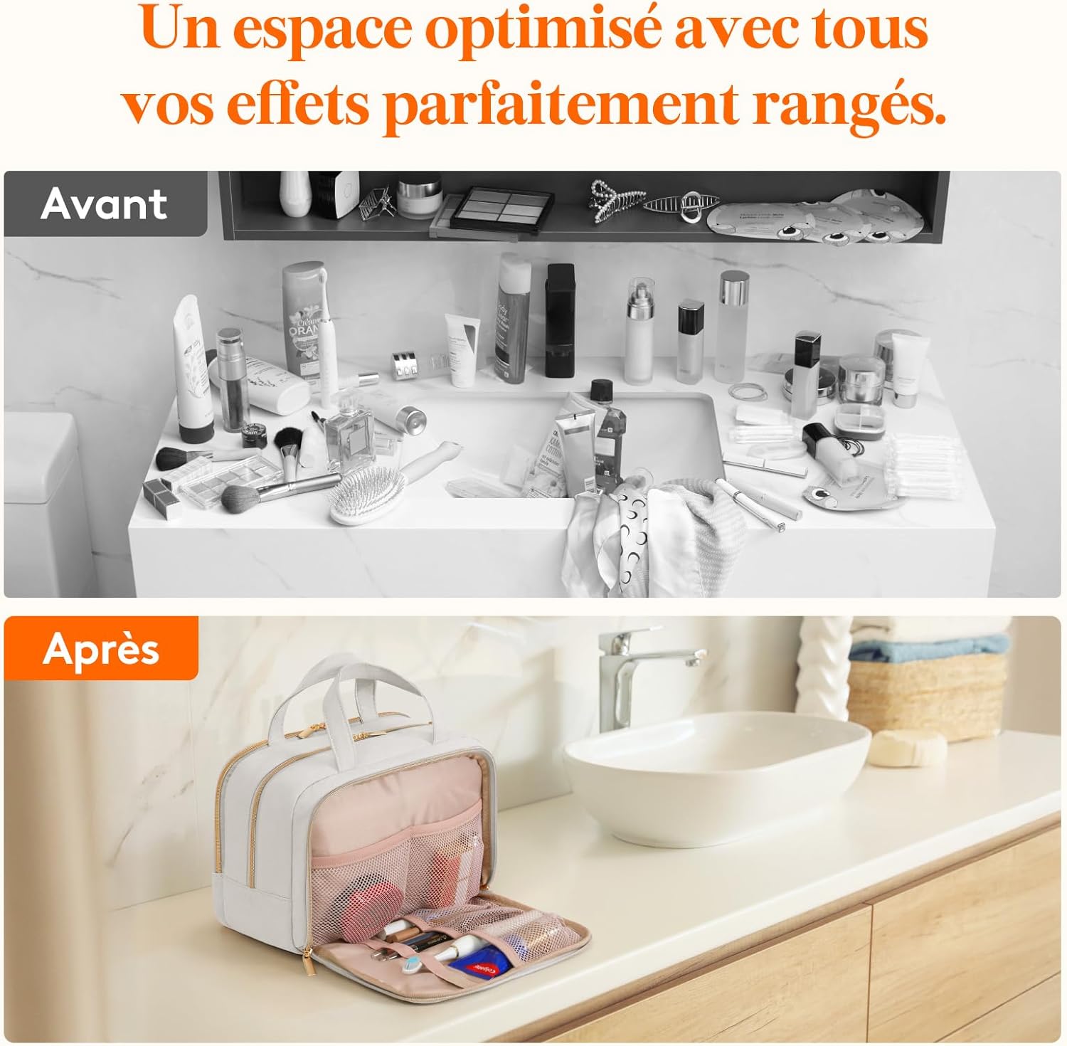 Trousse de toilette élégante pour les femmes : rangement pratique et esthétique lors de vos voyages – Image 8