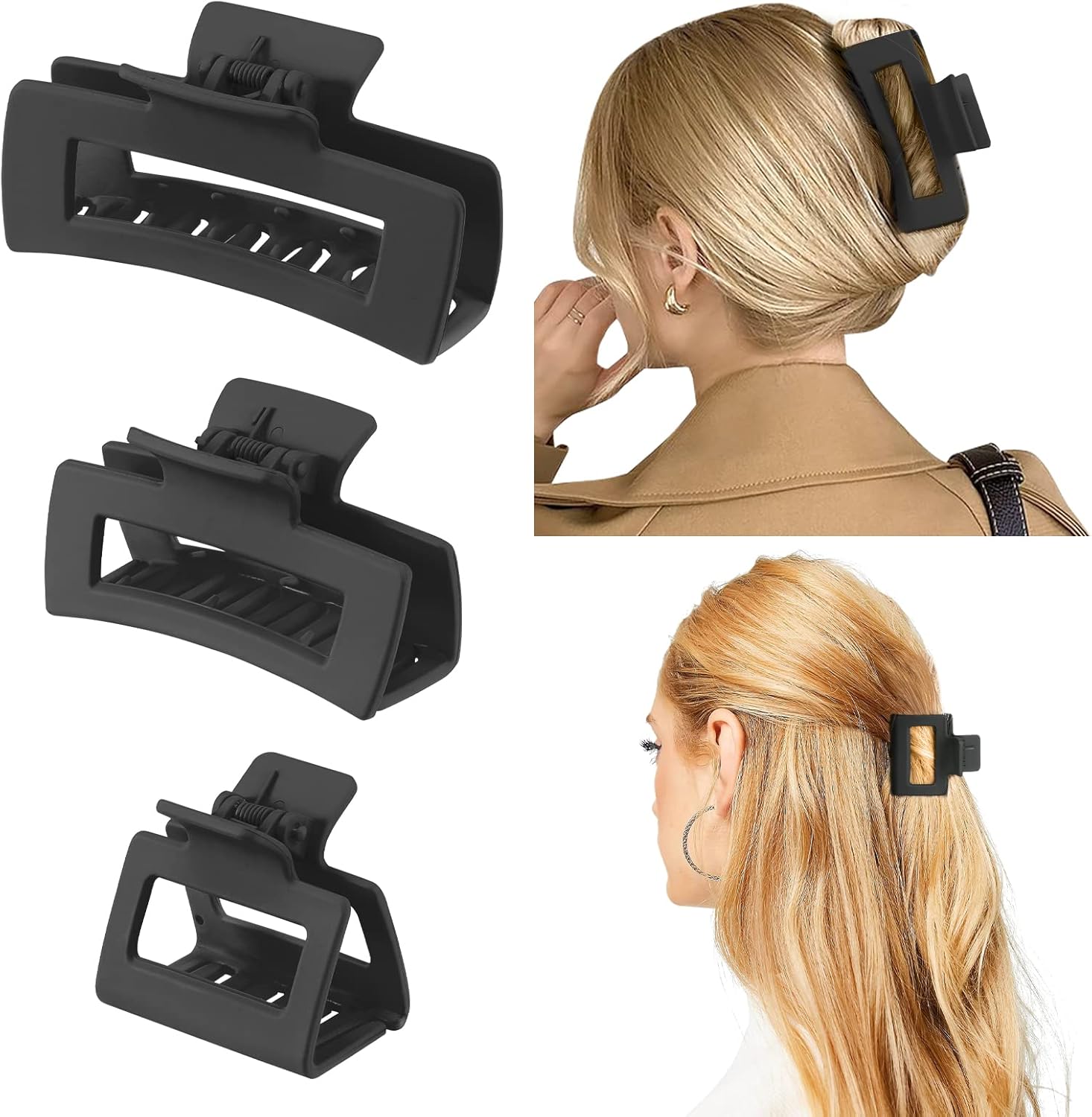 Pinces à cheveux antidérapantes : lot de 3 tailles pour femmes et filles 

Découvrez le lot de 3 pinces à cheveux antidérapantes en plastique, parfait pour maintenir vos coiffures avec élégance. Ces grands clips griffes, disponibles en tailles grande, moyenne et petite, s’adaptent à tous les types de cheveux. Offrez à vos coiffures une tenue impeccable et un style chic au quotidien.