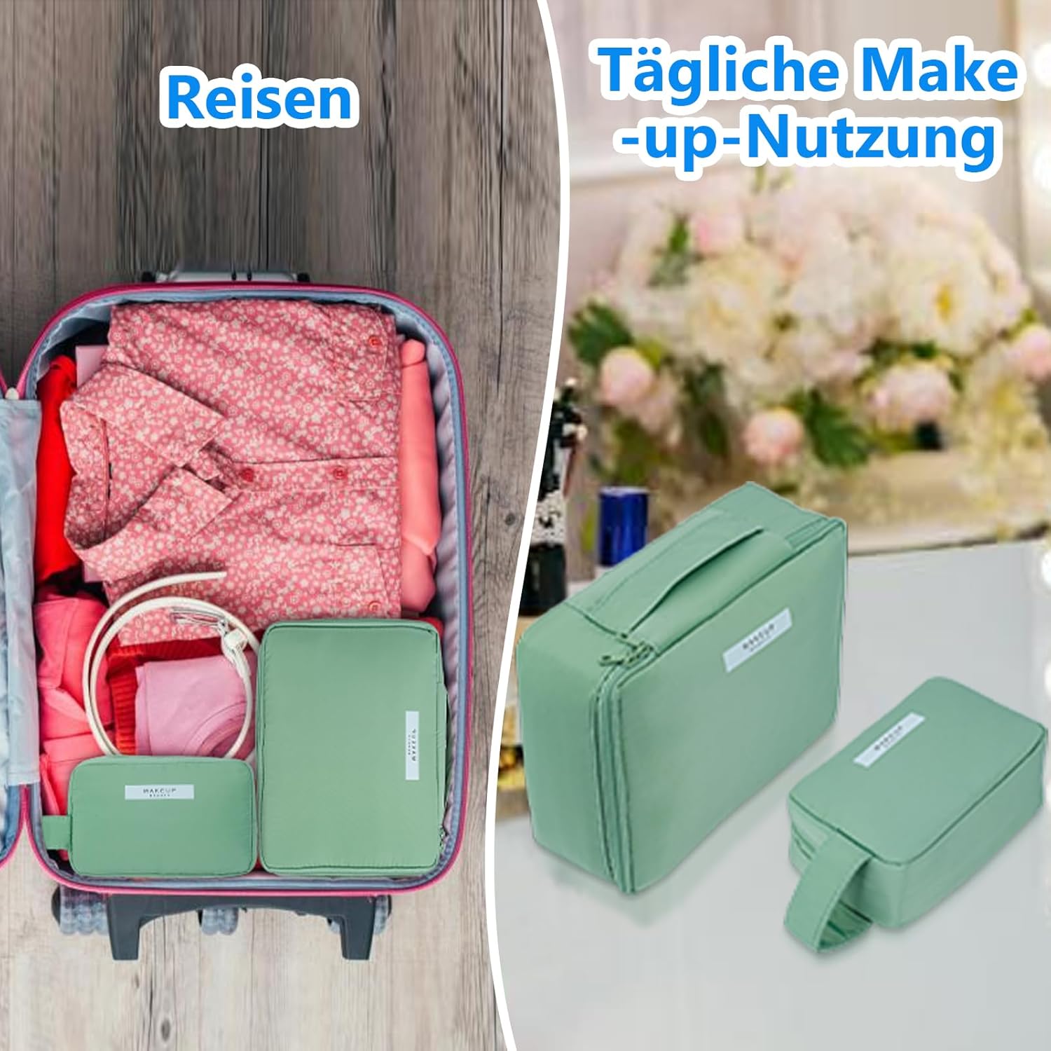 Grande trousse de maquillage pour femmes : élégance et praticité en voyage – Image 7