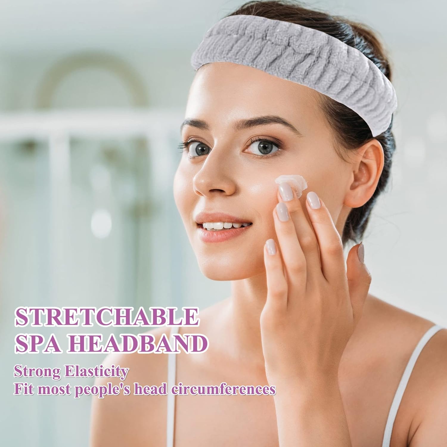 Bandeau de soin élastique pour lavage du visage : 3 pcs de bandeaux absorbants pour un confort optimal pendant le maquillage et le spa – Image 2