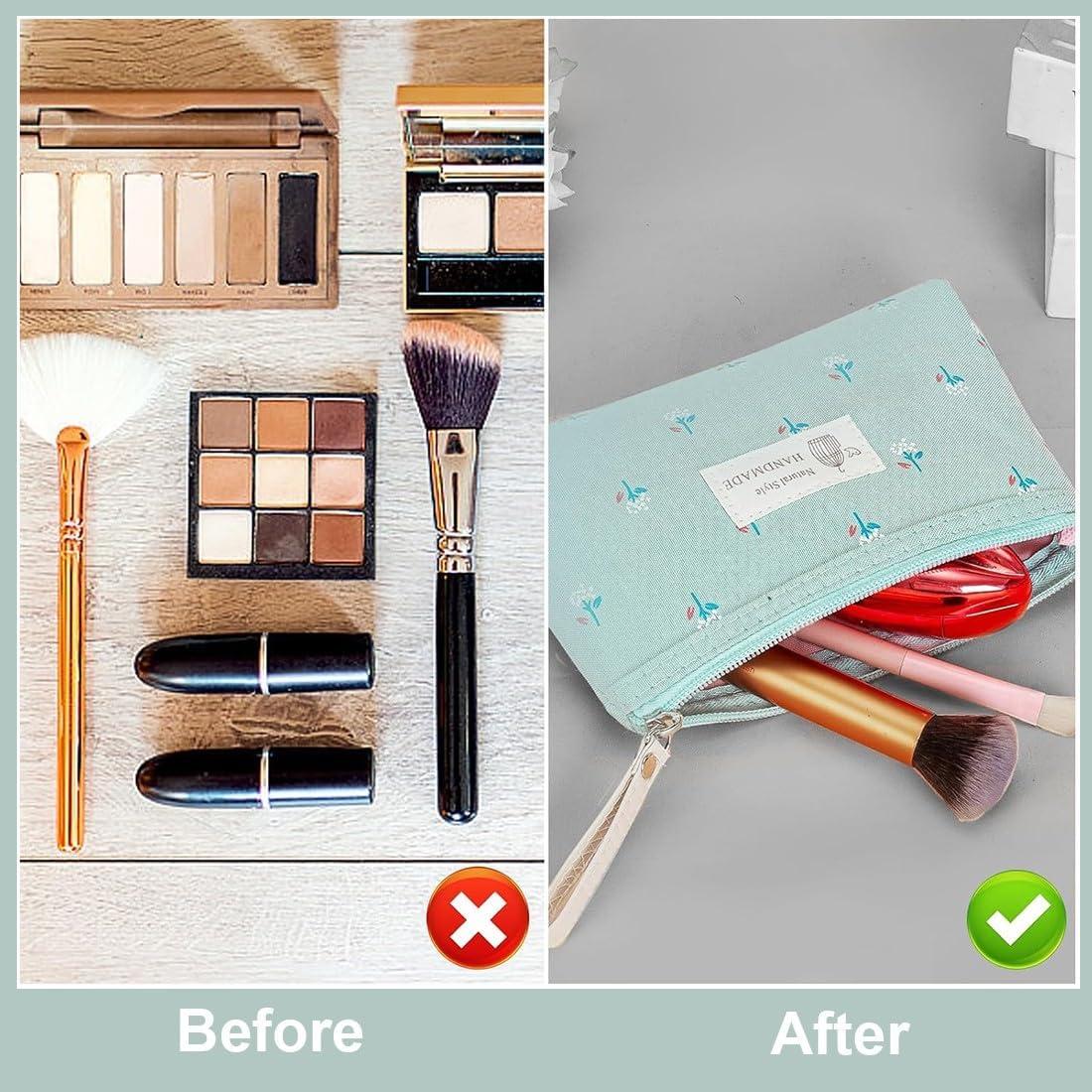 Trousse de maquillage élégante : pochette zippée en tissu pour les voyages, les vacances et le fitness – Image 4