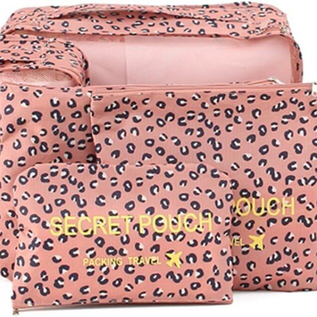 Sacs et organisateurs de valise pour voyageurs avertis : un ensemble complet et élégant en motif léopard