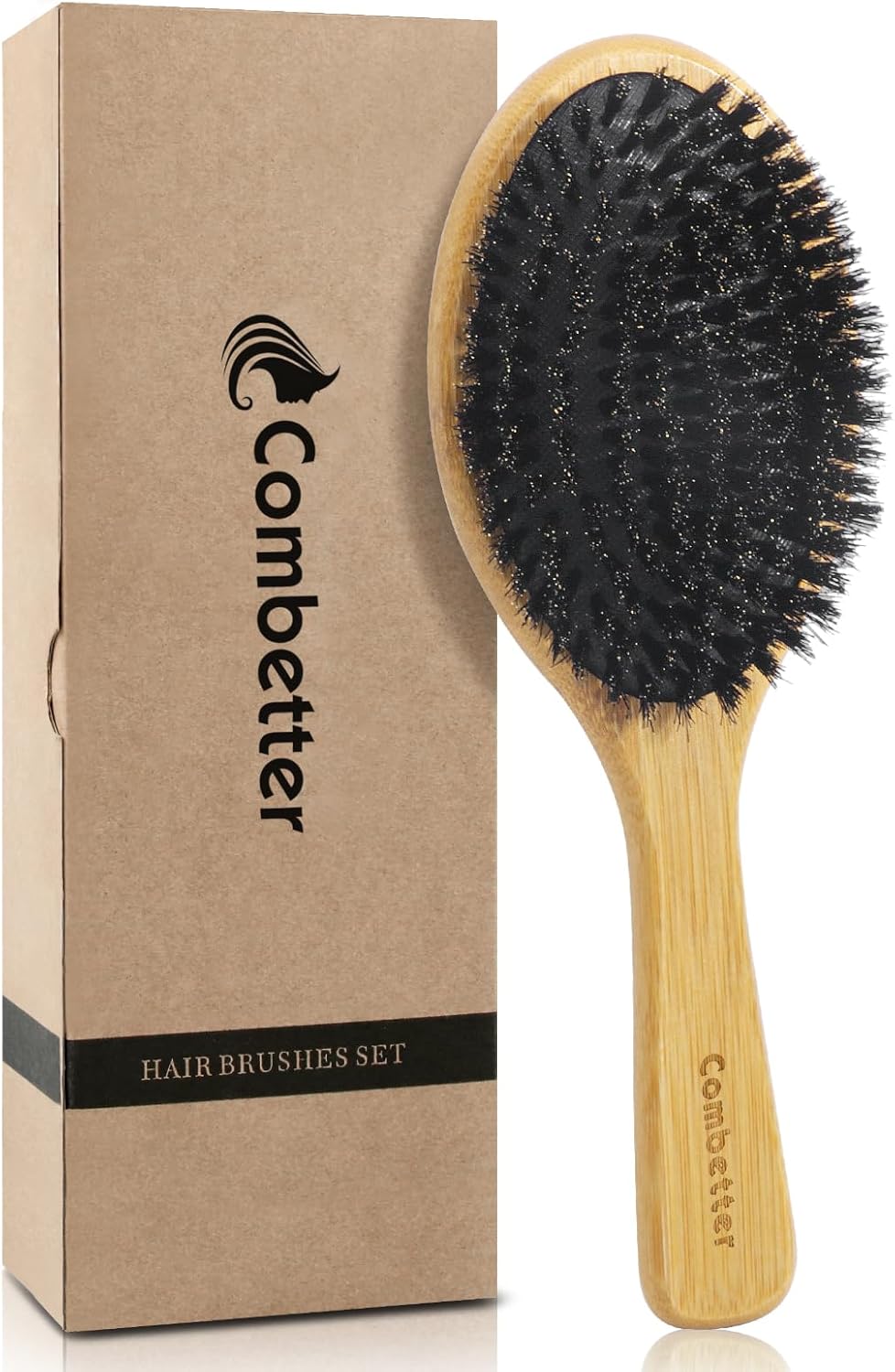 Combetter brosse à cheveux poils de sanglier : pour un lissage impeccable et un massage doux, améliorez la brillance et la santé de vos cheveux