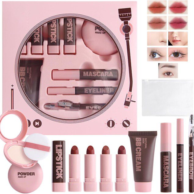 Kit de maquillage tout-en-un : le cadeau idéal pour femmes et filles, avec 9 pièces essentielles pour un look parfait