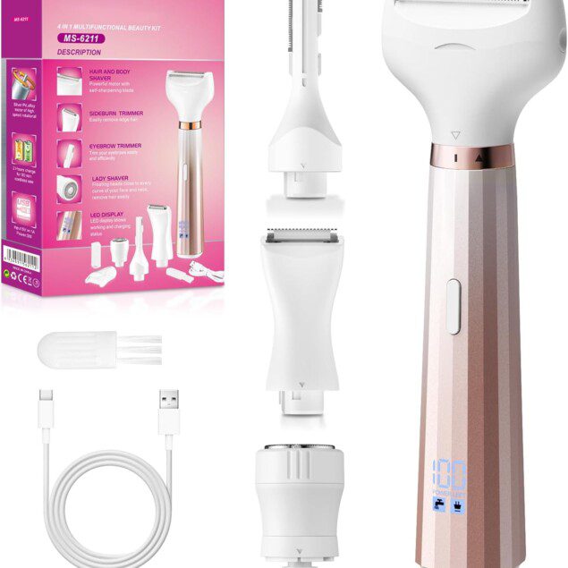 UrbanLuxe Rasoir Électrique 4 en 1 pour Femmes - Épilation Douce