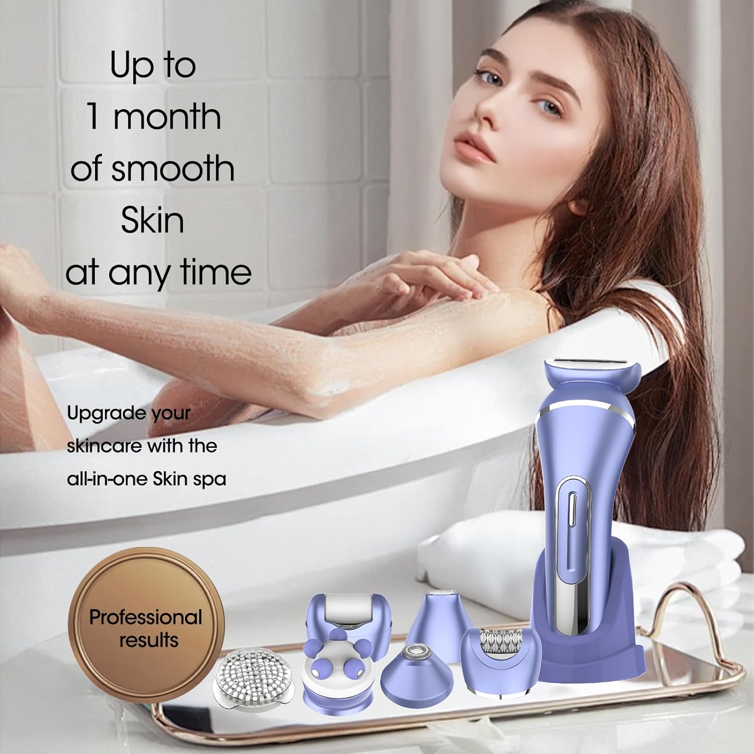 Épilateur pour femme : appareil 7 en 1 rechargeable et étanche pour une épilation indolore et précise – Image 8