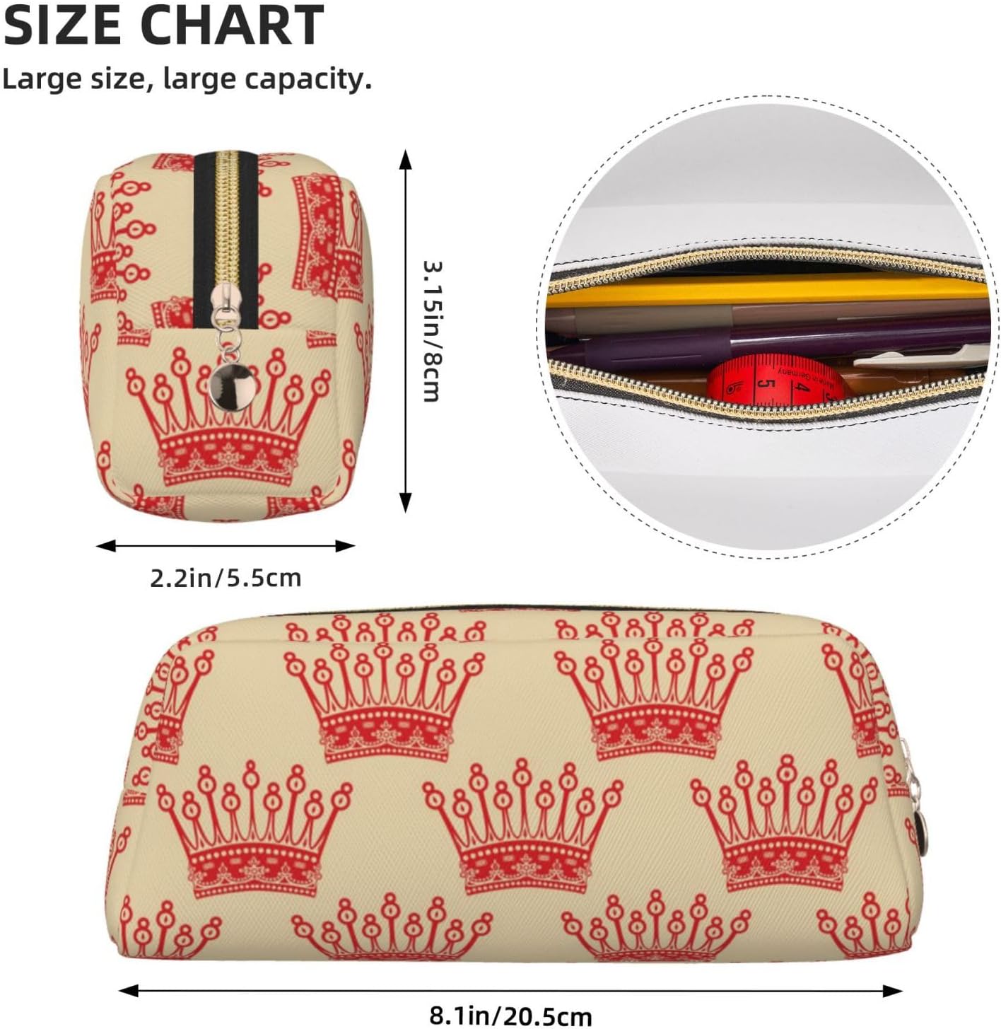 Grande trousse à crayons avec fermeture éclair : l'accessoire multifonction pour le travail et le maquillage – Image 3