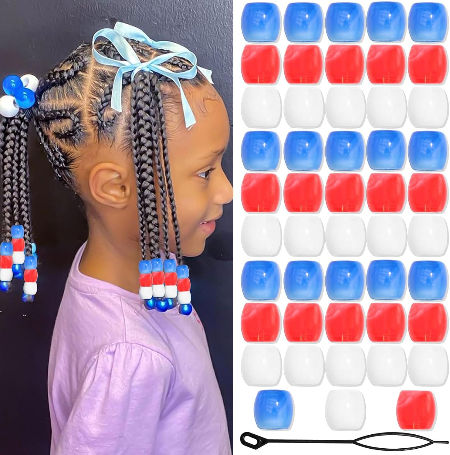 Perles à cheveux colorées : un set de 48 accessoires pour filles, idéal pour des coiffures créatives et uniques