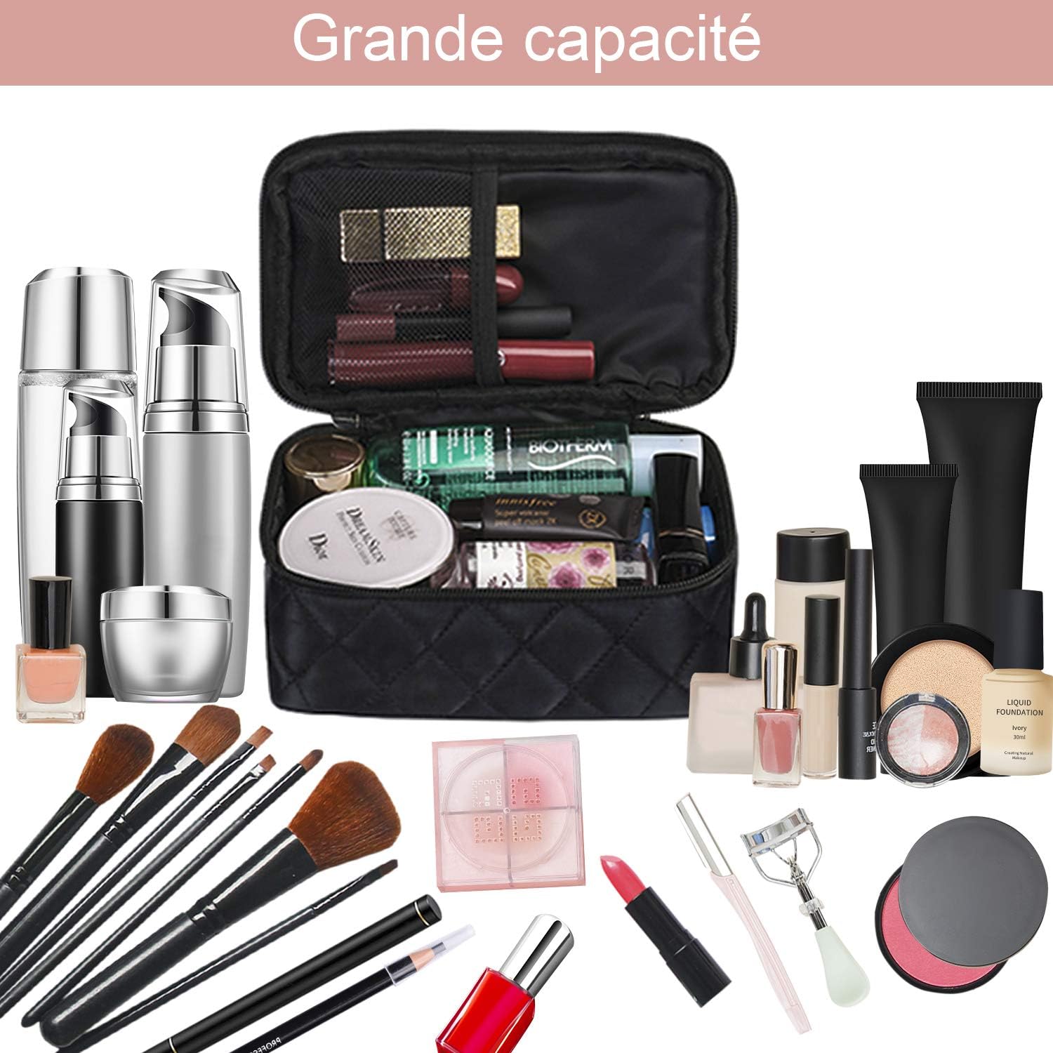 Trousse à maquillage femme voyage : l'accessoire portable idéal pour un rangement optimal et un look impeccable – Image 5