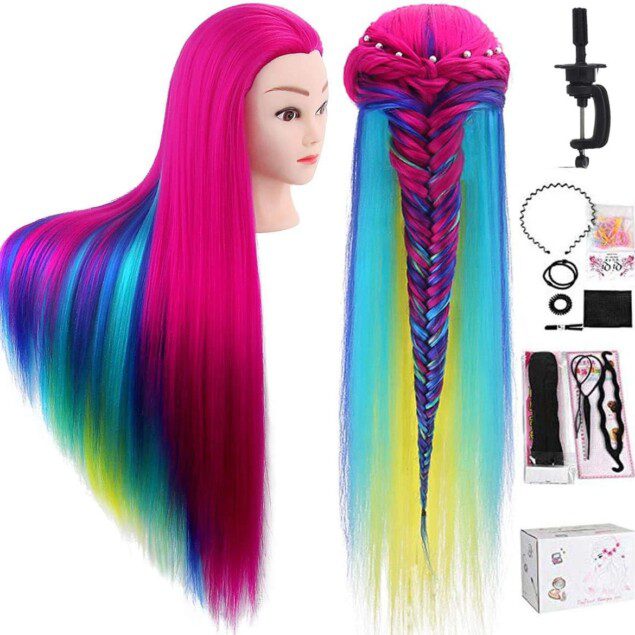 TopDirect : tête à coiffer 80 cm pour étudiants en cosmétologie, idéale pour perfectionner vos compétences en coiffure